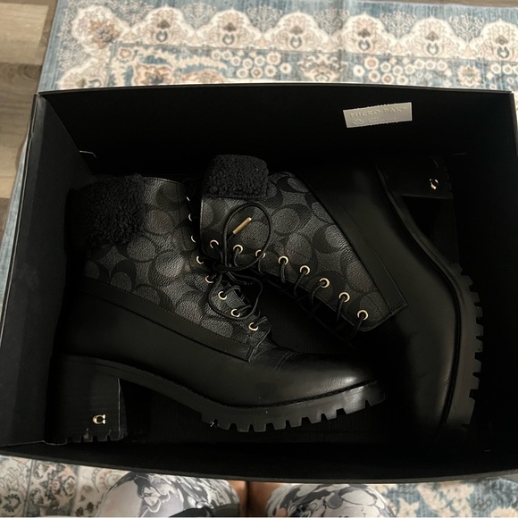 Coach Jill Women's Black Lace-Up Boots - Picture 7 of 8